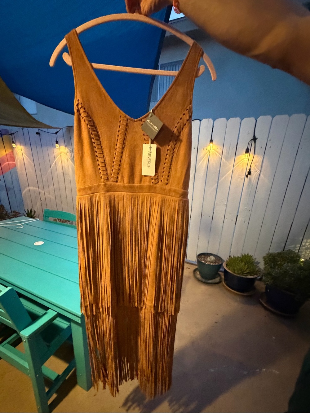 Boho Fringe Suede Dress - NWT